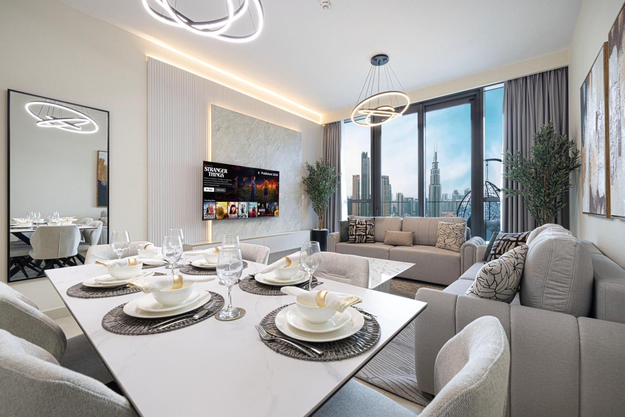 Stunning Burj Views New Luxe 2br Mall Access Apartment Dubai